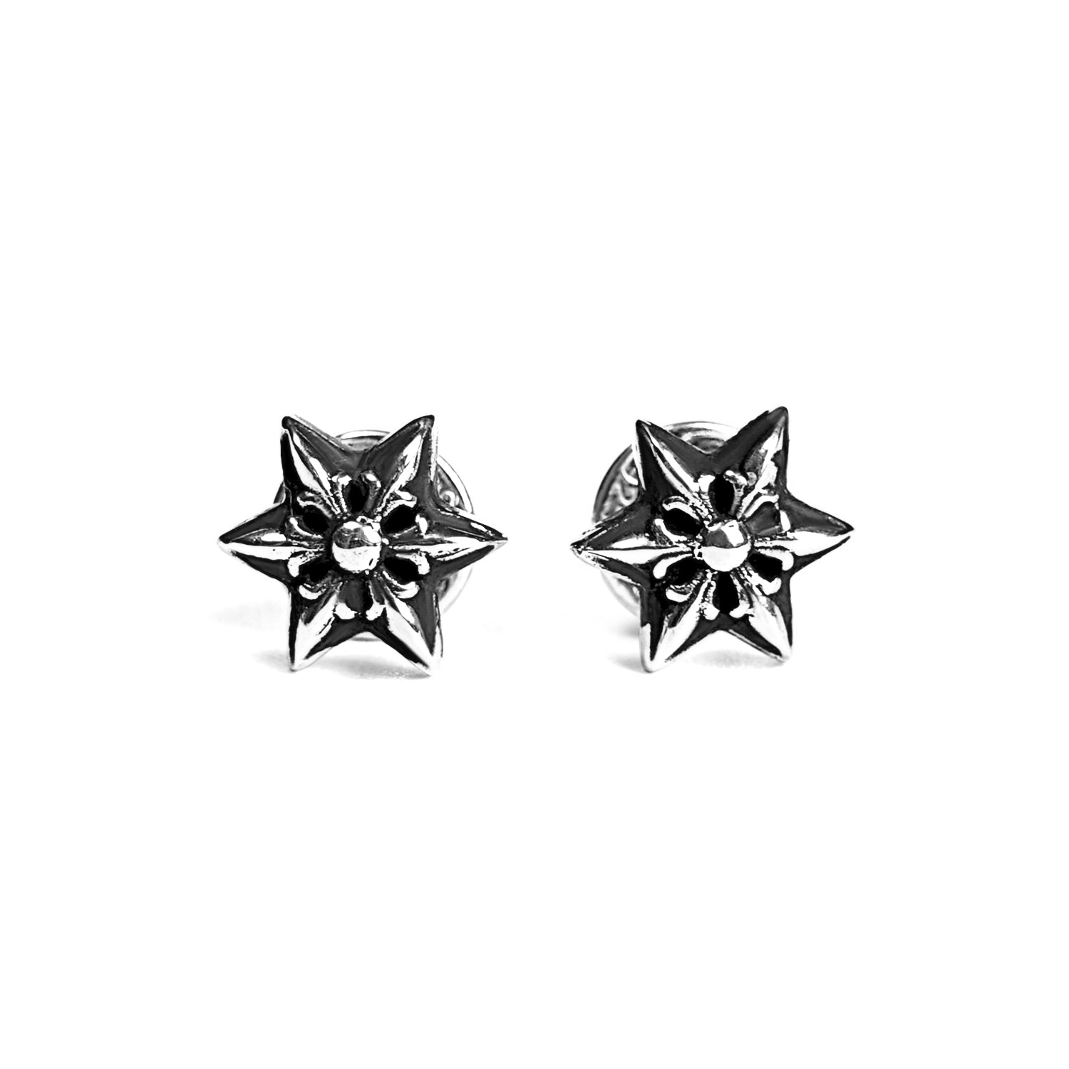 Cut Out Star Earring Silver Jewelry - Chrome World JP