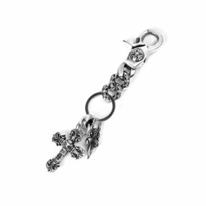 FANCY LINK KEY CHAIN WITH XS FILIGREE CROSS AND DAGGER KEY RING